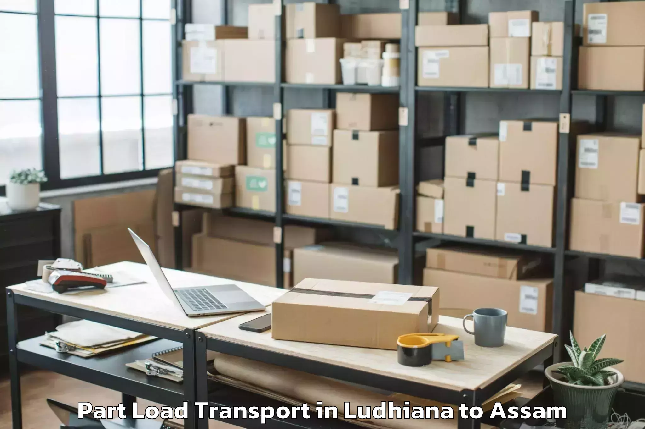 Quality Ludhiana to Sualkuchi Part Load Transport